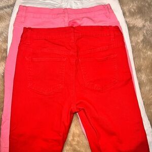 VENUS Women's Ankle Jeans - Red, Pink, and White